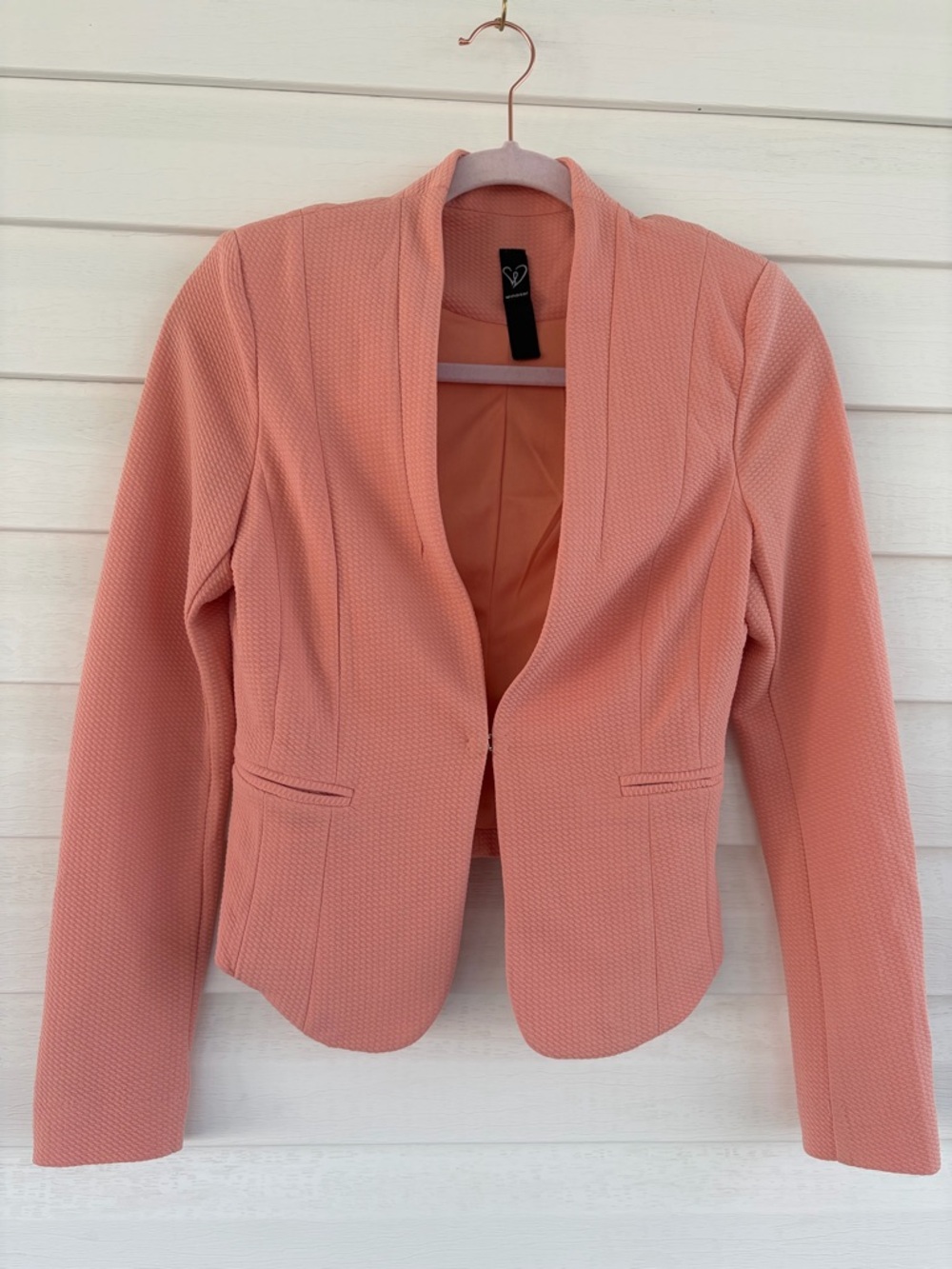 Windsor Peach Textured Open-Front Blazer
